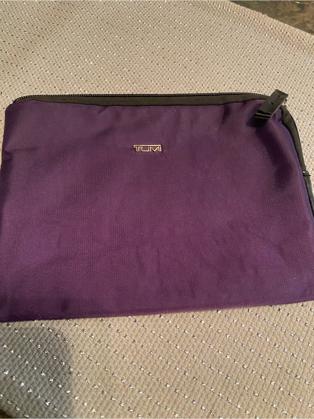 Tumi Purple Toiletry Pouch with Black Trim